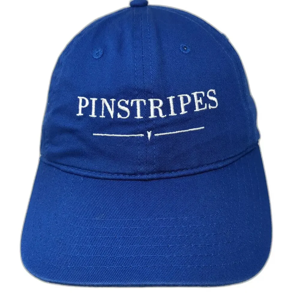 Fahrenheit Headwear Baseball Cap Blue One Size Pinstripes Strapback Cotton Hat